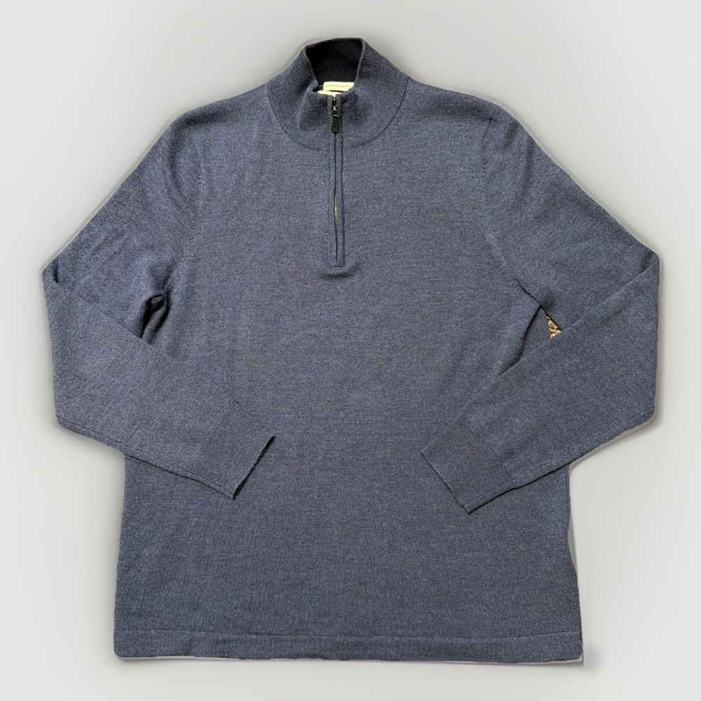 Joseph Abboud Men's M Blue Extra Fine Merino Wool Sweater‎ Pullover Classic